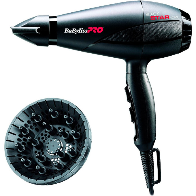 Фен BABYLISS PRO Black Star BAB6250IE с диффузором